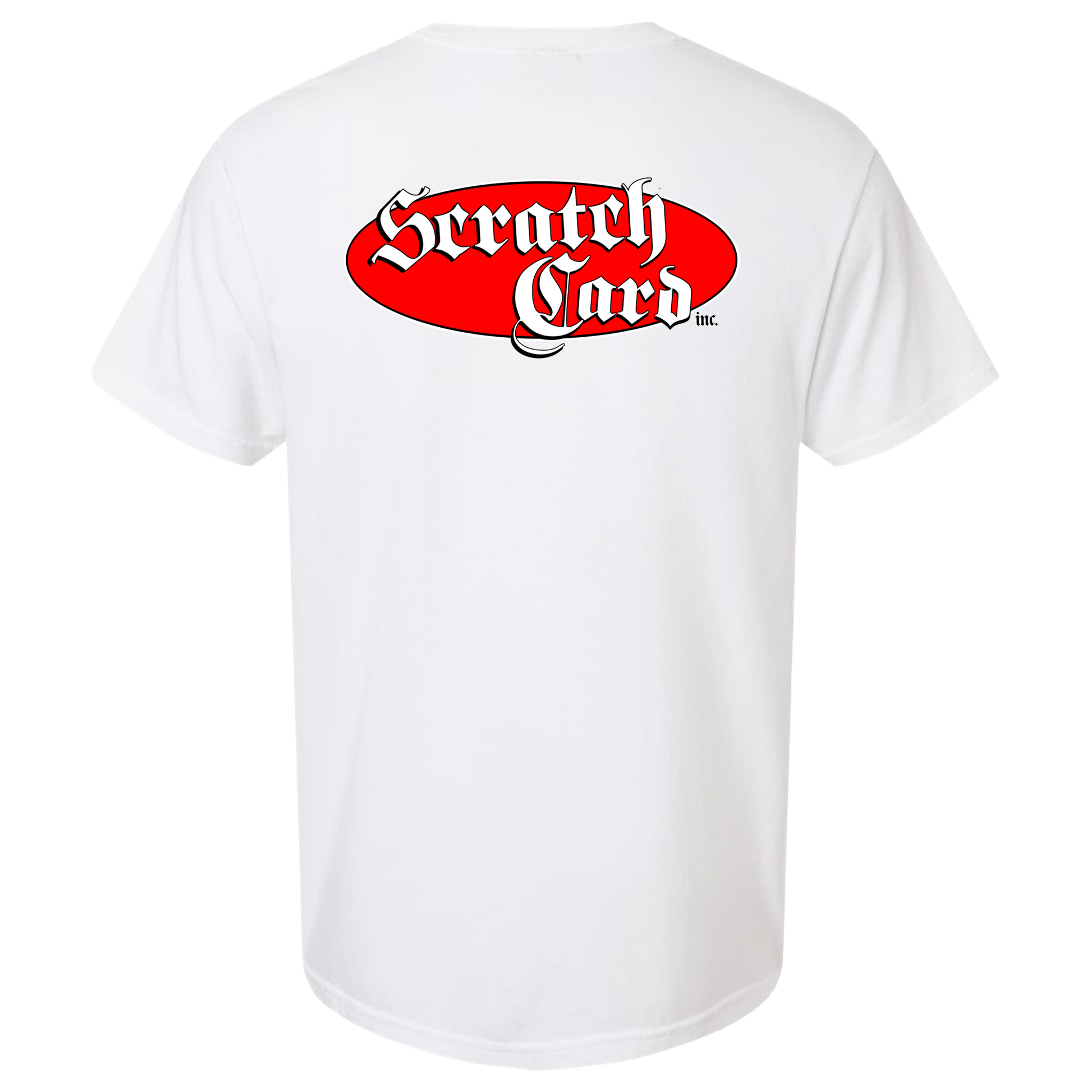 WHITE SCRATCHCARD INC LOGO TEE