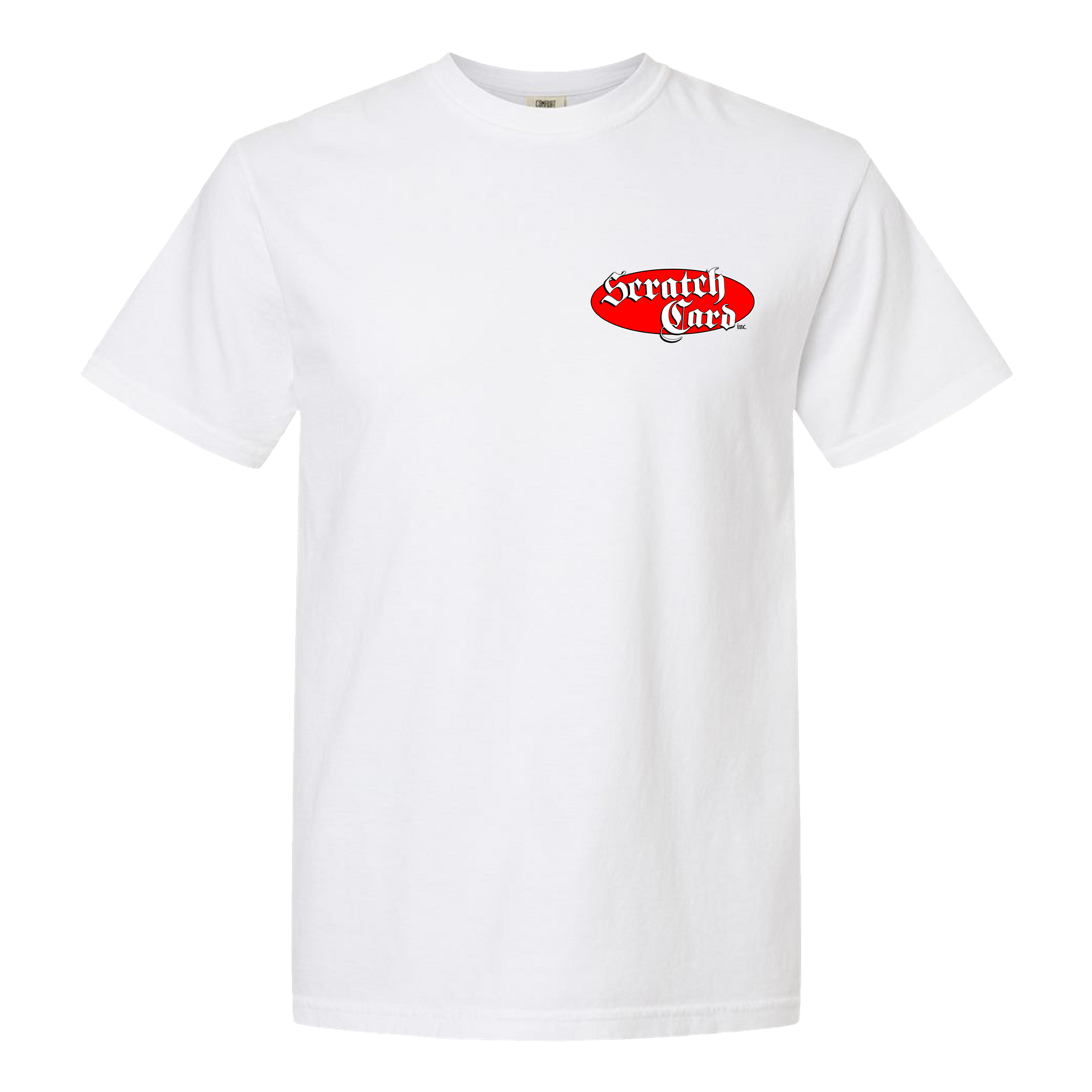 WHITE SCRATCHCARD INC LOGO TEE